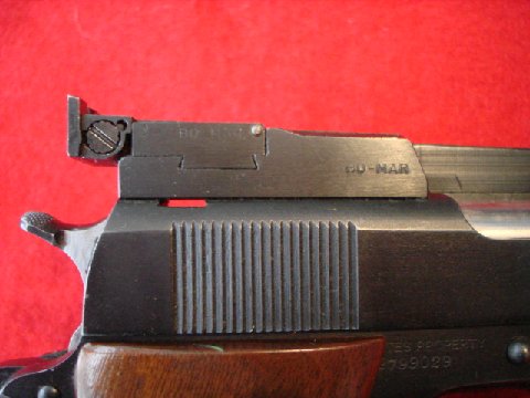 Rear of the bo-mar rib with the rear sight.